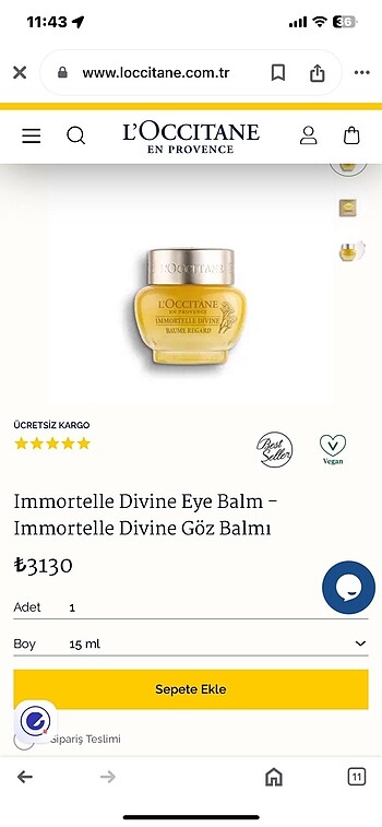 Beden Loccitane Immortelle Divine Eye Cream