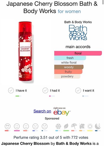 Japanese Cherry Blossom Body Mist &Cream - Görsel 3