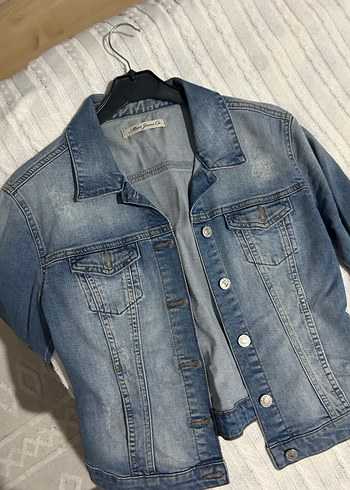 Düğmeli Mavi Kadın Kot Ceket - Görsel 3