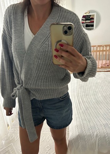 Trendyol & Milla Gri Örgü Mini Kazak