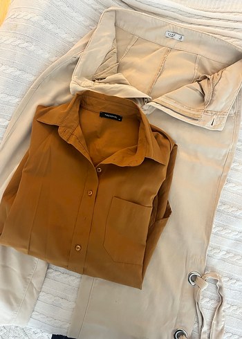 Oxxo Düğmeli Bej Rahat Kesim Kadın Pantolon - Görsel 3