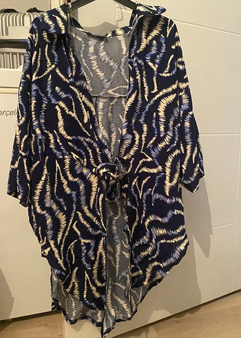 Uzun Kollu Bohem Bağcıklı Uzun Kimono