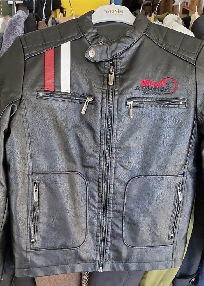 Motorcu deri mont - Görsel 4