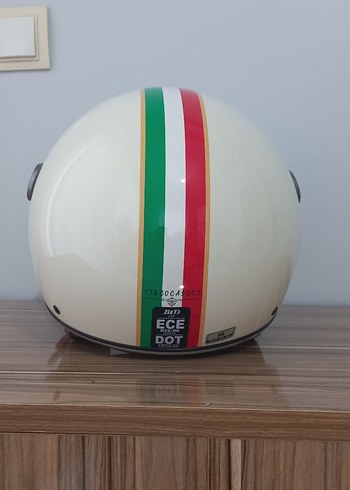 Beyaz Retro Motorcu Kaskı Yurt dışı sıfır ürün - Görsel 2