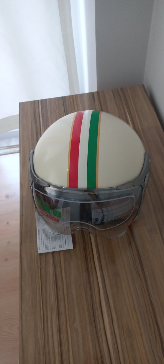 Beyaz Retro Motorcu Kaskı Yurt dışı sıfır ürün - Görsel 4