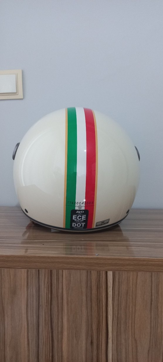 Beyaz Retro Motorcu Kaskı Yurt dışı sıfır ürün - Görsel 2