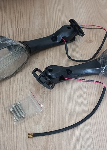 Yurt dışı sıfır Motosiklet Yan Aynası LED Işıklı - Görsel 2