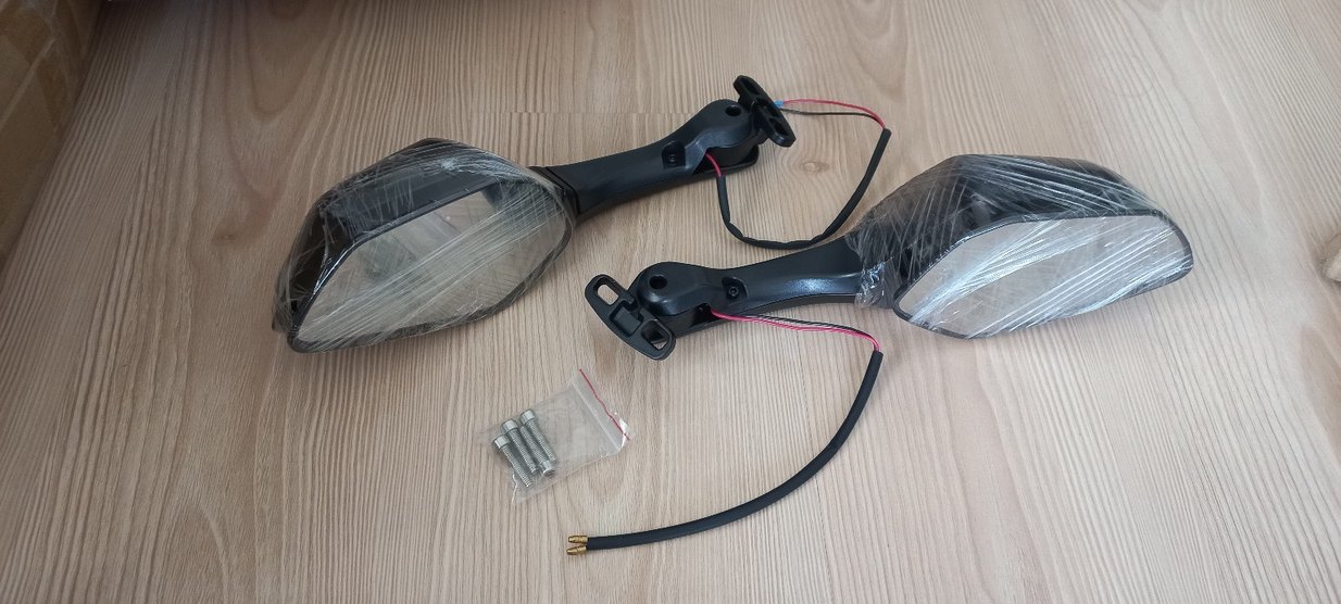 Yurt dışı sıfır Motosiklet Yan Aynası LED Işıklı - Görsel 2