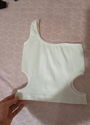 m Beden beyaz Renk mini crop plaj giyim sifir m beden
