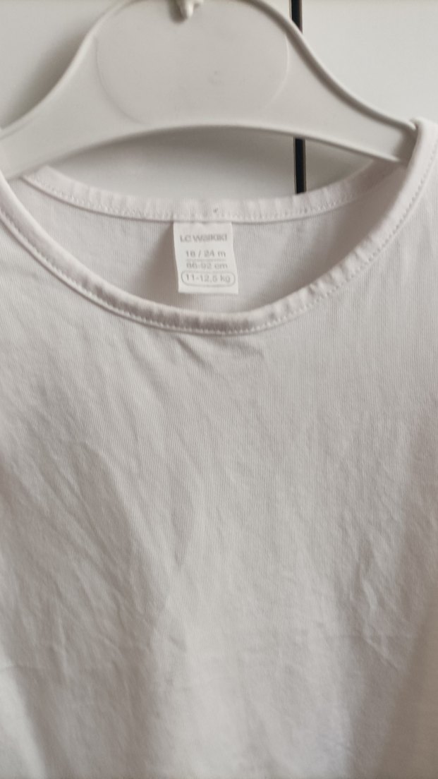 Kız Çocuk Beyaz Dantelli Kısa Kollu Tişört - Görsel 2