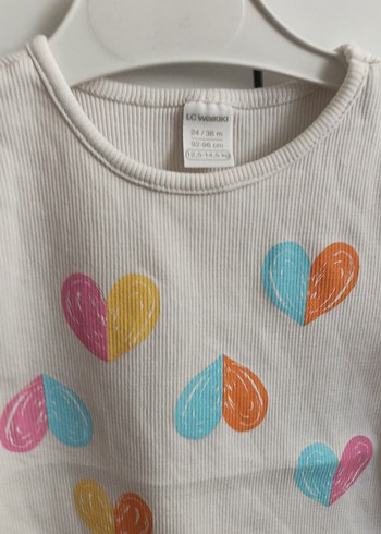 Beyaz Baskılı Kız Çocuk Kısa Kollu Tişört - Görsel 2