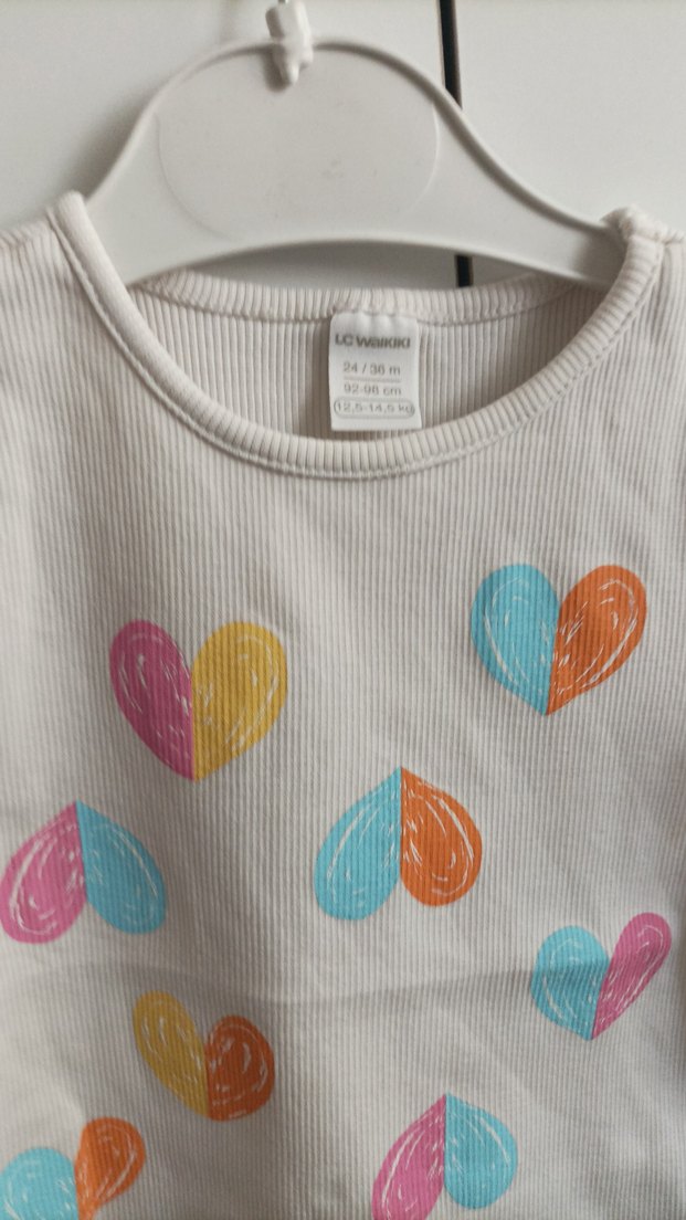 Beyaz Baskılı Kız Çocuk Kısa Kollu Tişört - Görsel 2