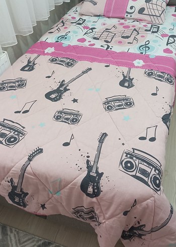 Renkli Baskılı Pembe Çocuk uyku seti - Görsel 2