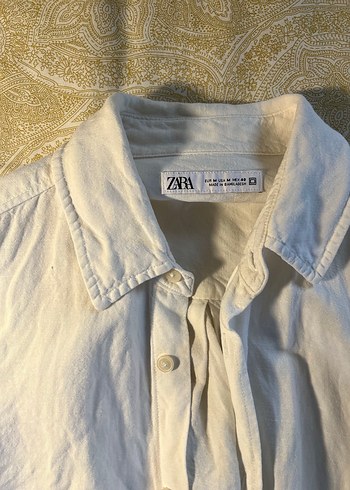 Beyaz Keten Düğmeli Gömlek - Görsel 2