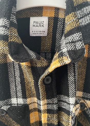 Sarı Siyah Ekose Düğmeli Erkek Yün Kaban - Görsel 3