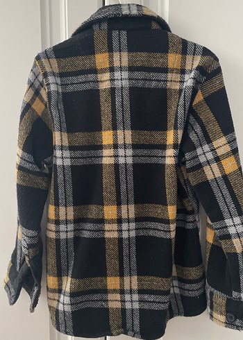 Sarı Siyah Ekose Düğmeli Erkek Yün Kaban - Görsel 2