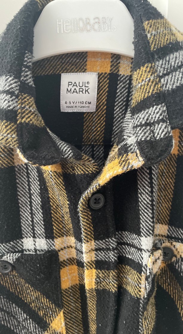 Sarı Siyah Ekose Düğmeli Erkek Yün Kaban - Görsel 3