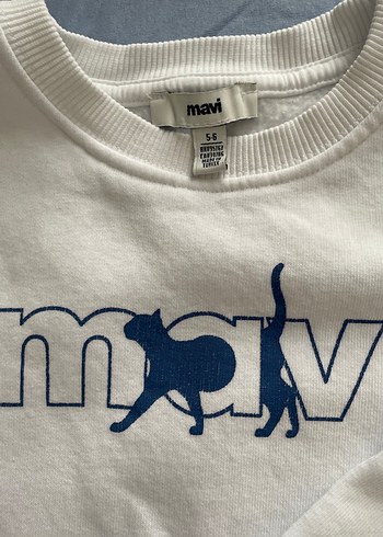 Mavi Baskılı Beyaz çocuk Sweatshirt - Görsel 3