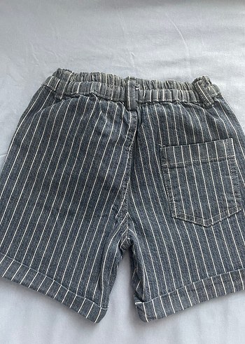 Çizgili Gri Erkek Denim Şort - Görsel 2