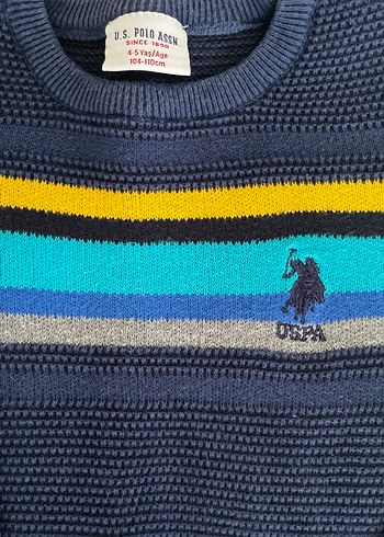 Erkek Çocuk Triko Kazak Mavi Çizgili - Görsel 3