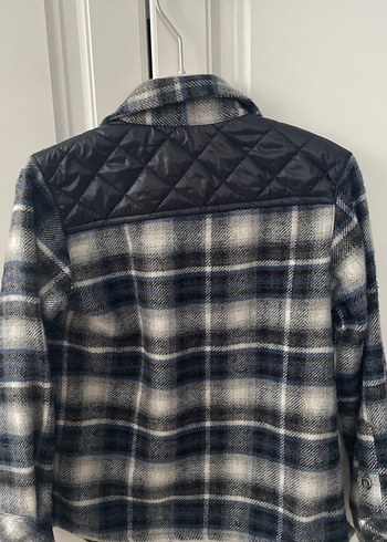 Düğmeli Kadın Gri Ekose Gömlek - Görsel 2