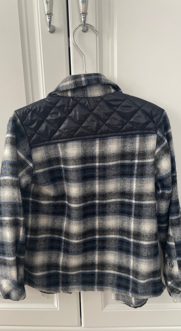 Düğmeli Kadın Gri Ekose Gömlek - Görsel 2