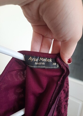 Boncuklu kadın mor abiye - Görsel 5