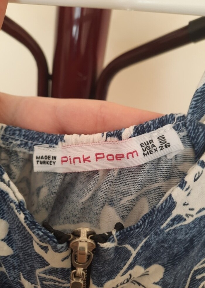 Çiçek desenli mavi elbise - Görsel 3