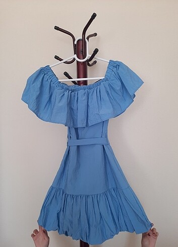 Mavi balon yazlık elbise - Görsel 2