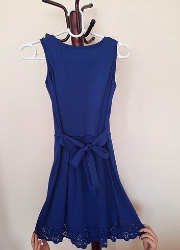 Lacivert yazlık elbise - Görsel 3