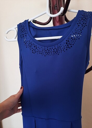 Lacivert yazlık elbise - Görsel 2