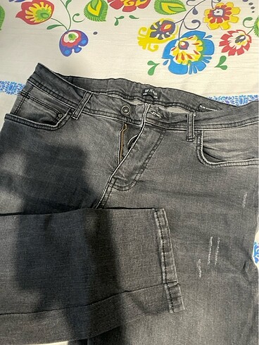 32 Beden gri Renk Erkek Slim Fit Kot Jean Pantolon