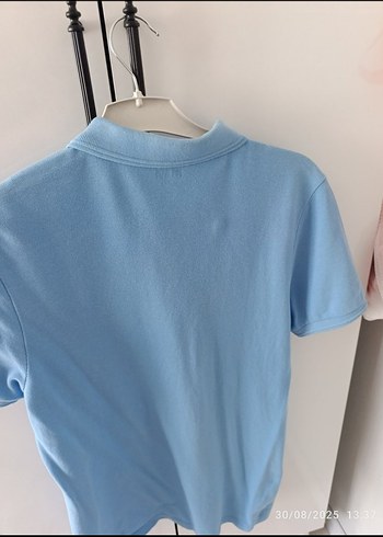 Mavi Pamuklu Düğmeli Erkek Polo Tişört - Görsel 4