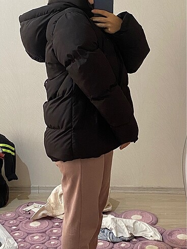 m Beden siyah Renk siyah şişme mont