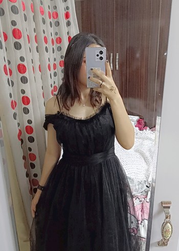 Diğer Siyah Drapeli Uzun Straplez Gotik Elbise