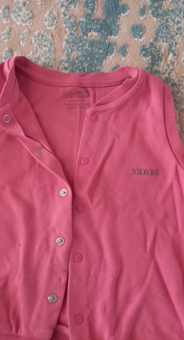 Kız Çocuk Pembe Düğmeli Yelek - Görsel 2