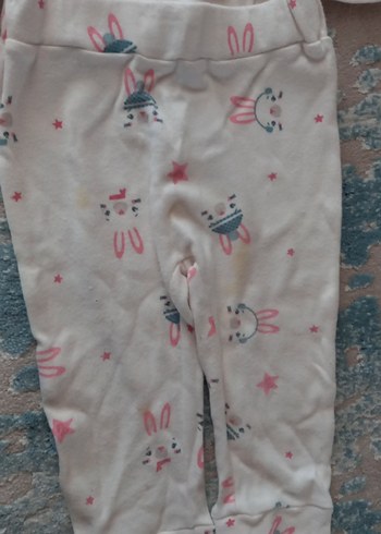 Pembe Baskılı Uzun Kollu Bebek Kıyafet Takımı - Görsel 3