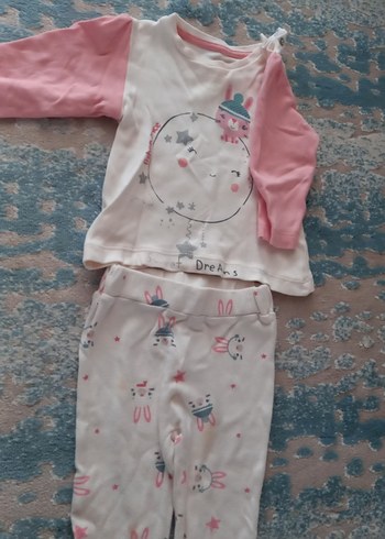 Pembe Baskılı Uzun Kollu Bebek Kıyafet Takımı - Görsel 2