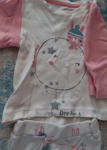 Pembe Baskılı Uzun Kollu Bebek Kıyafet Takımı - Görsel 4