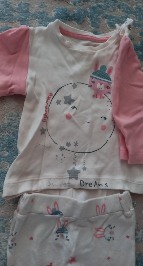 Pembe Baskılı Uzun Kollu Bebek Kıyafet Takımı - Görsel 4