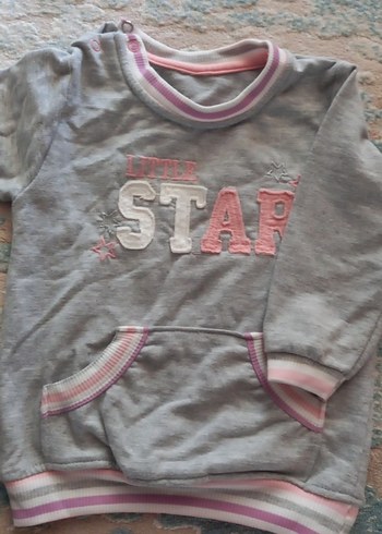 Pembe Gri Nakışlı Bebek Kız Takımı - Görsel 4