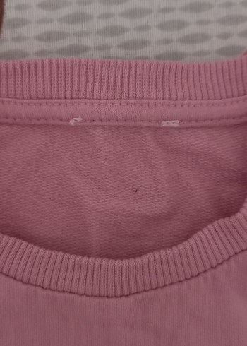 Kız Çocuk Pembe Baskılı Kısa Kollu Sweatshirt - Görsel 3