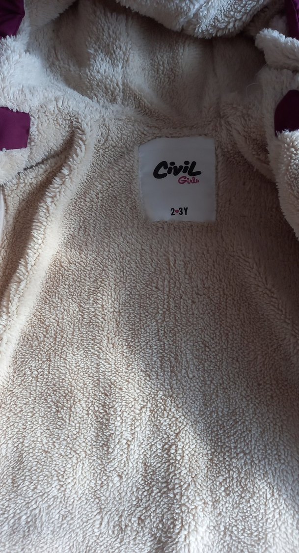 Kız Çocuk Renkli Kapüşonlu Fermuarlı Mont - Görsel 4