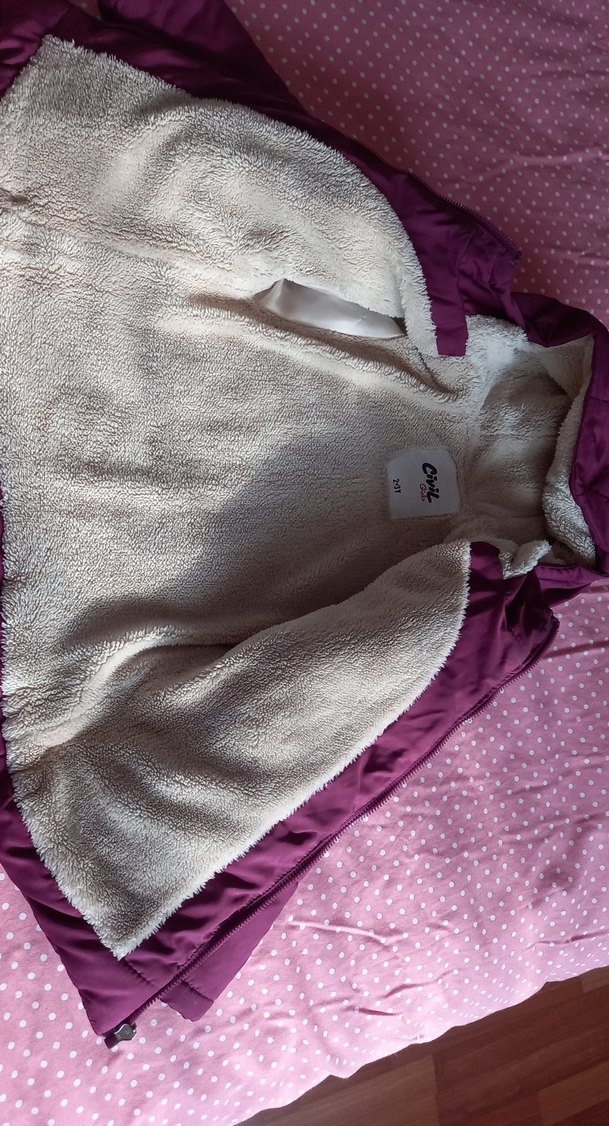 Kız Çocuk Renkli Kapüşonlu Fermuarlı Mont - Görsel 3