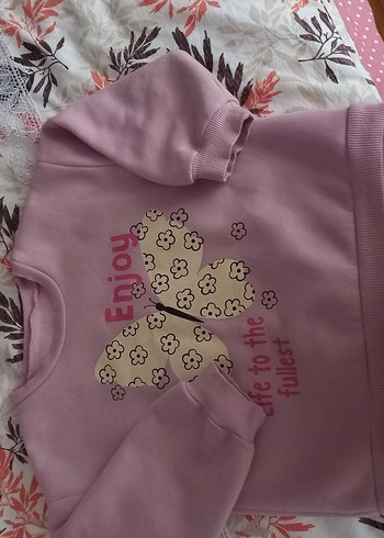 Kız Çocuk Pembe Uzun Kollu Sweatshirt - Görsel 2