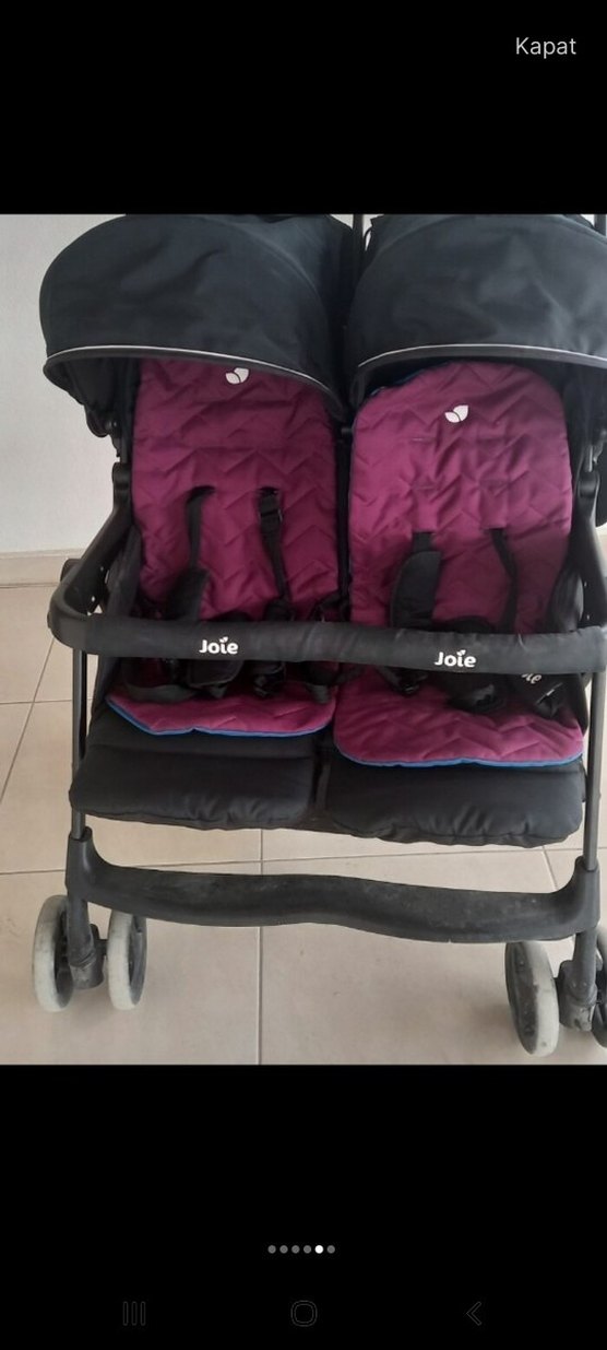 Mor Çiftli Bebek Arabası( ikiz bebekler için) - Görsel 2