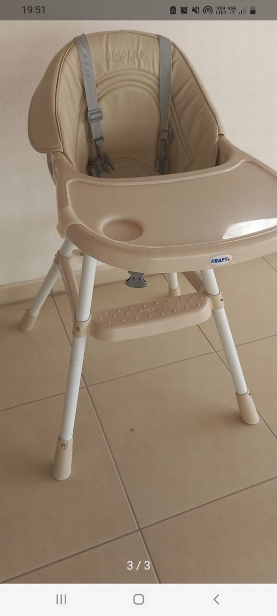 Bej Pastel Renkli Yüksek Sandalye - Görsel 3