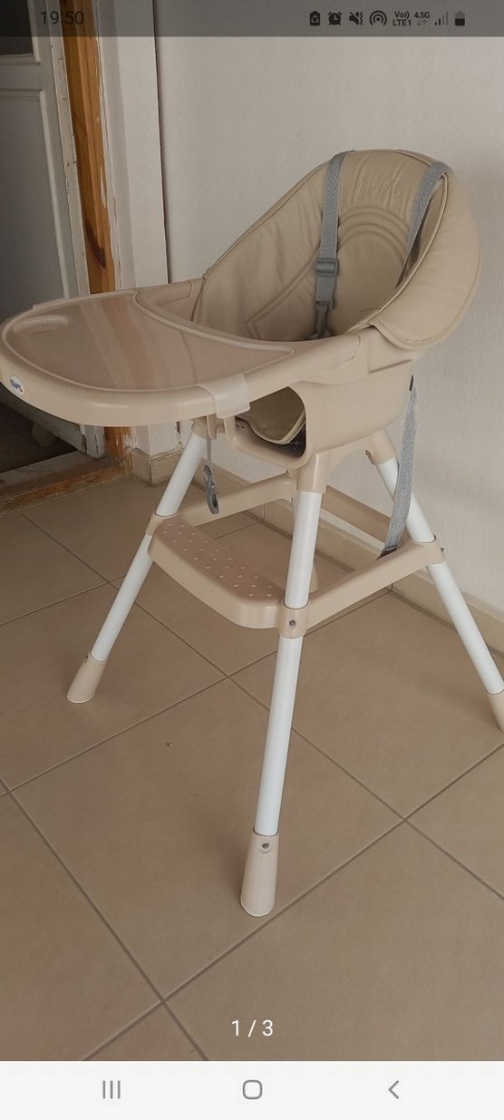 Bej Pastel Renkli Yüksek Sandalye - Görsel 2