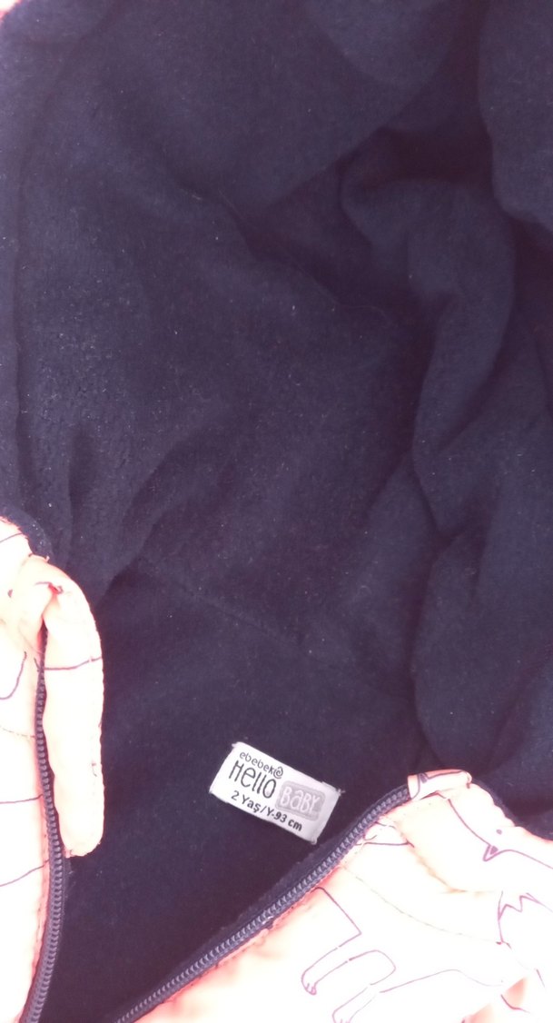 Kız Çocuk turuncu Fermuarlı Baskılı Mont - Görsel 3