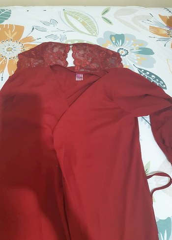 m Beden kırmızı Renk Kırmızı Parlak Bohem Kadın Pijama Takımı
